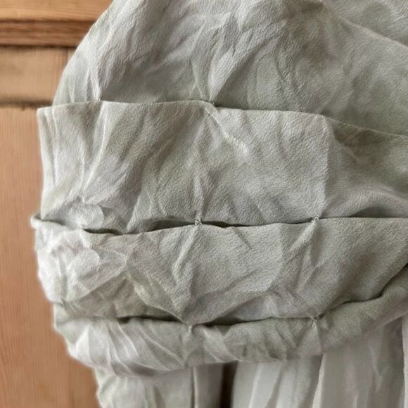 Women's Fei 2 Dress Gray Silk Anthropologie Watercolor Terrace Empire Bodice - Picture 4 of 11